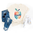 Apple Picking Squad Colorful | Short Sleeve Crew Neck Olive and Ivory Retail