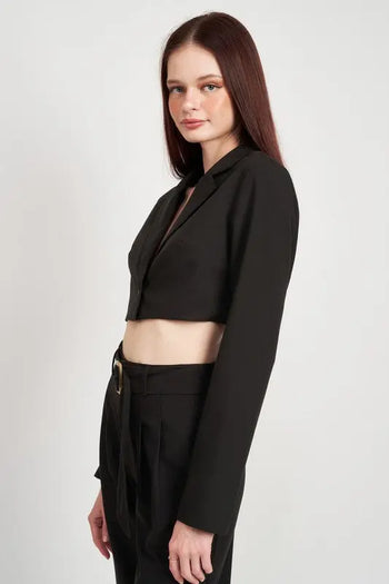 CROPPED JACKET WITH SHIRRED DETAIL Emory Park