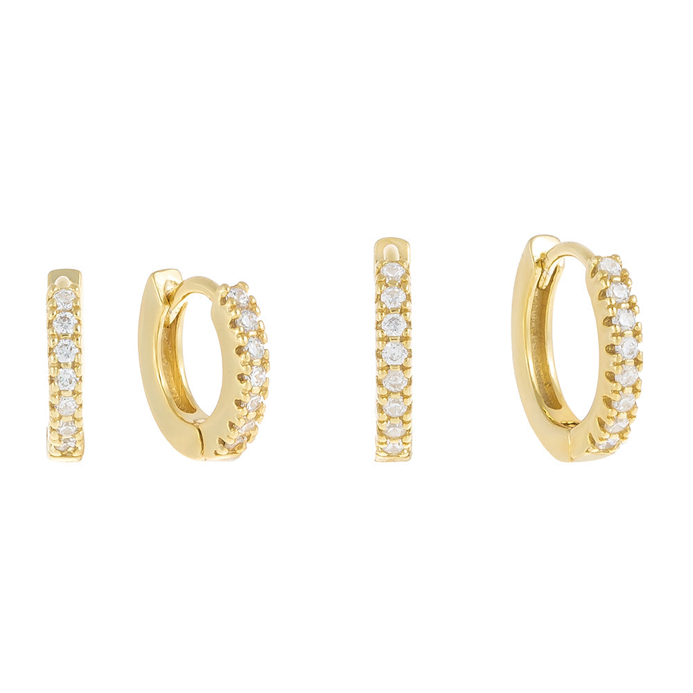 CZ Mini Huggie Earring Combo Set by By Adina Eden