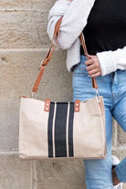 Canvas Stripe Tote Aili's Corner