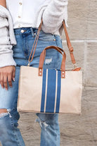 Canvas Stripe Tote Aili's Corner