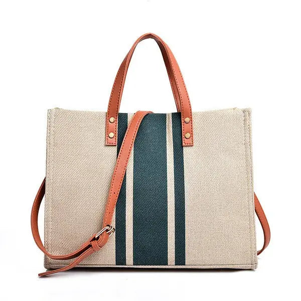 Canvas Stripe Tote Aili's Corner