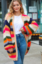Multicolor Hand Crochet Chunky Oversized Cardigan Haptics