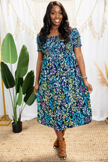 Cascading Floral - Midi Dress Boutique Simplified