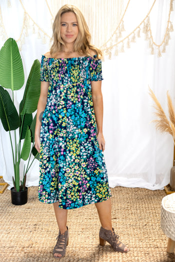 Cascading Floral - Midi Dress Boutique Simplified