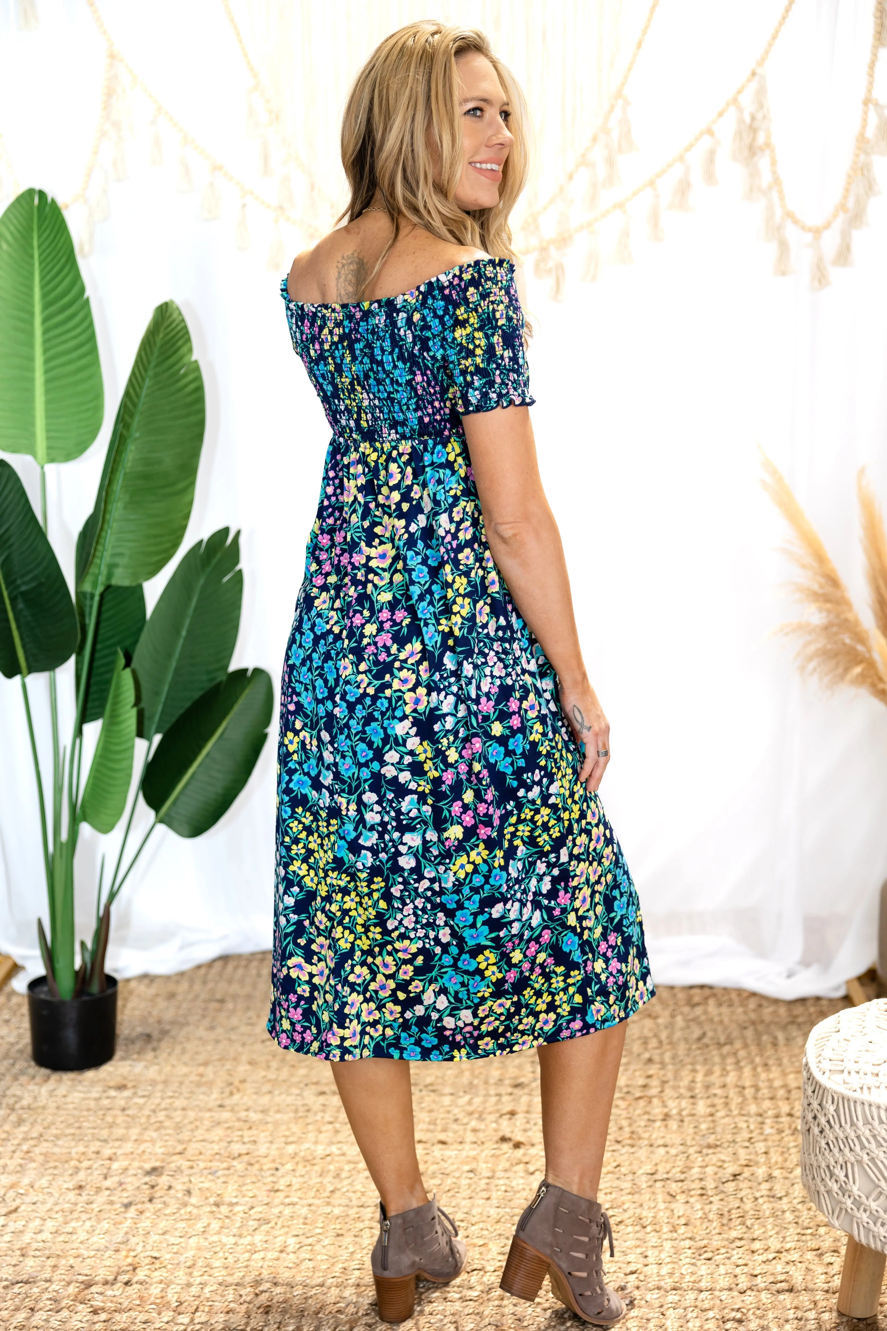 Cascading Floral - Midi Dress Boutique Simplified