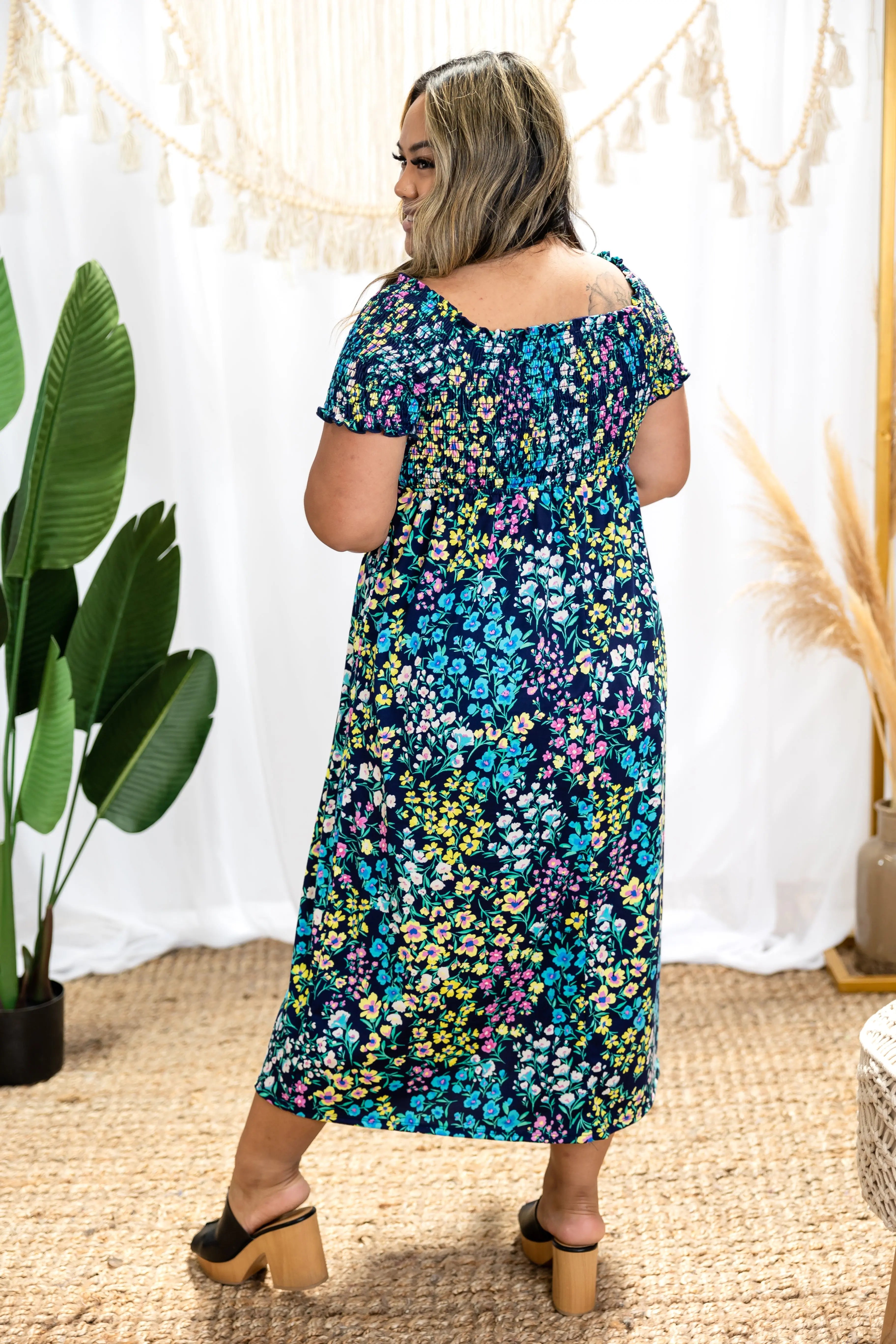 Cascading Floral - Midi Dress Boutique Simplified