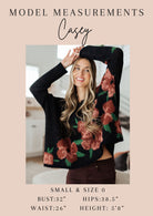 Lizzy Top in Royal and Blush Floral Ave Shops
