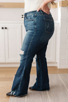 Cassandra High Rise Control Top Distressed Flare Jeans Ave Shops