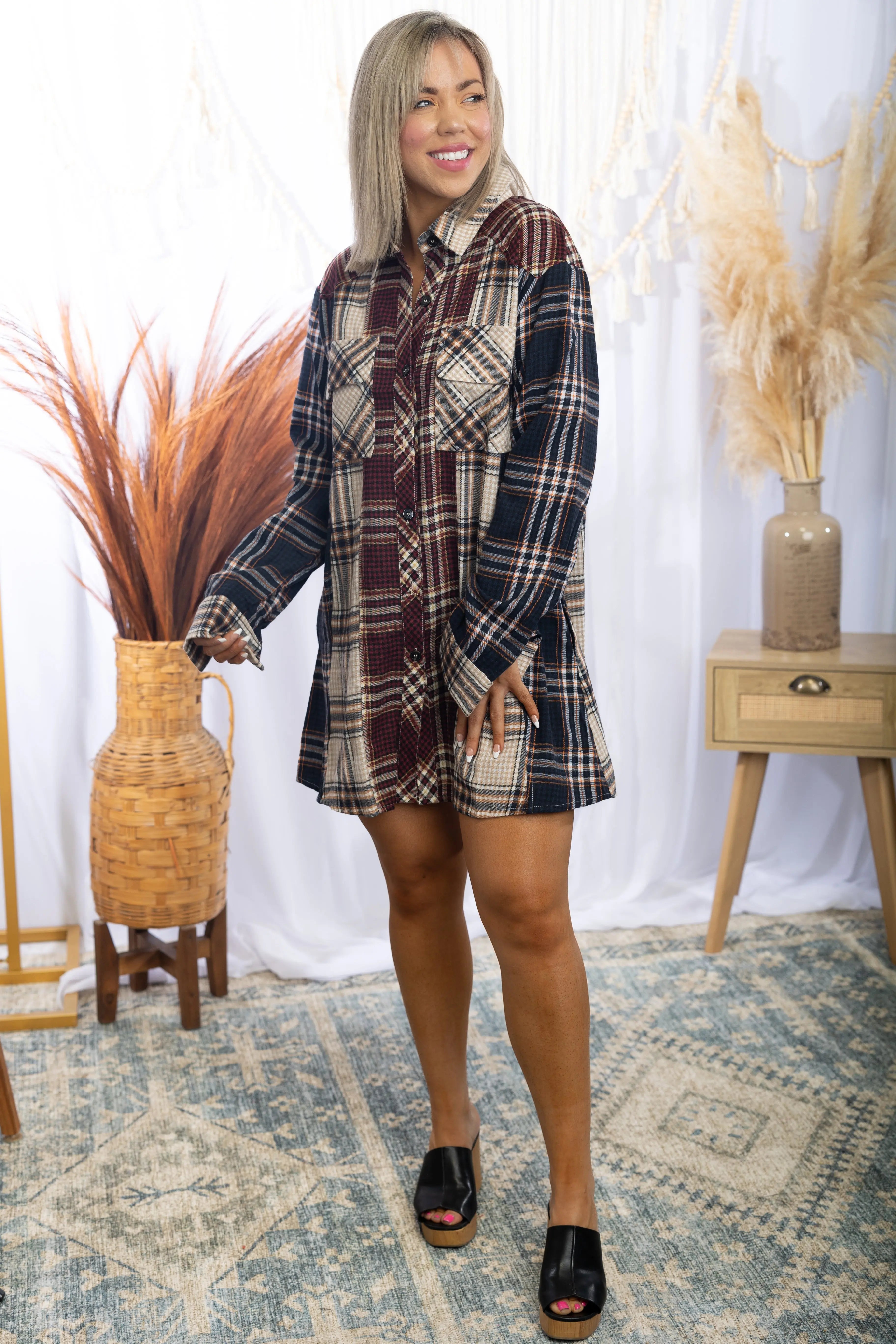 Chasin' You Tunic Flannel - Dress Boutique Simplified