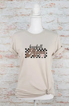 Checkered Baseball Mama Tee Ocean and 7th