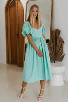 Cherie Puff Sleeve Midi Dress ELF
