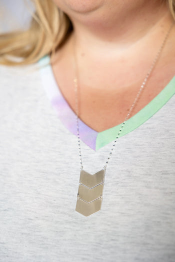 Chevron Pendant Necklace Accessories Boutique Simplified