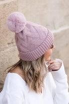 Chunky Knit Fur Pom Beanie Aili's Corner