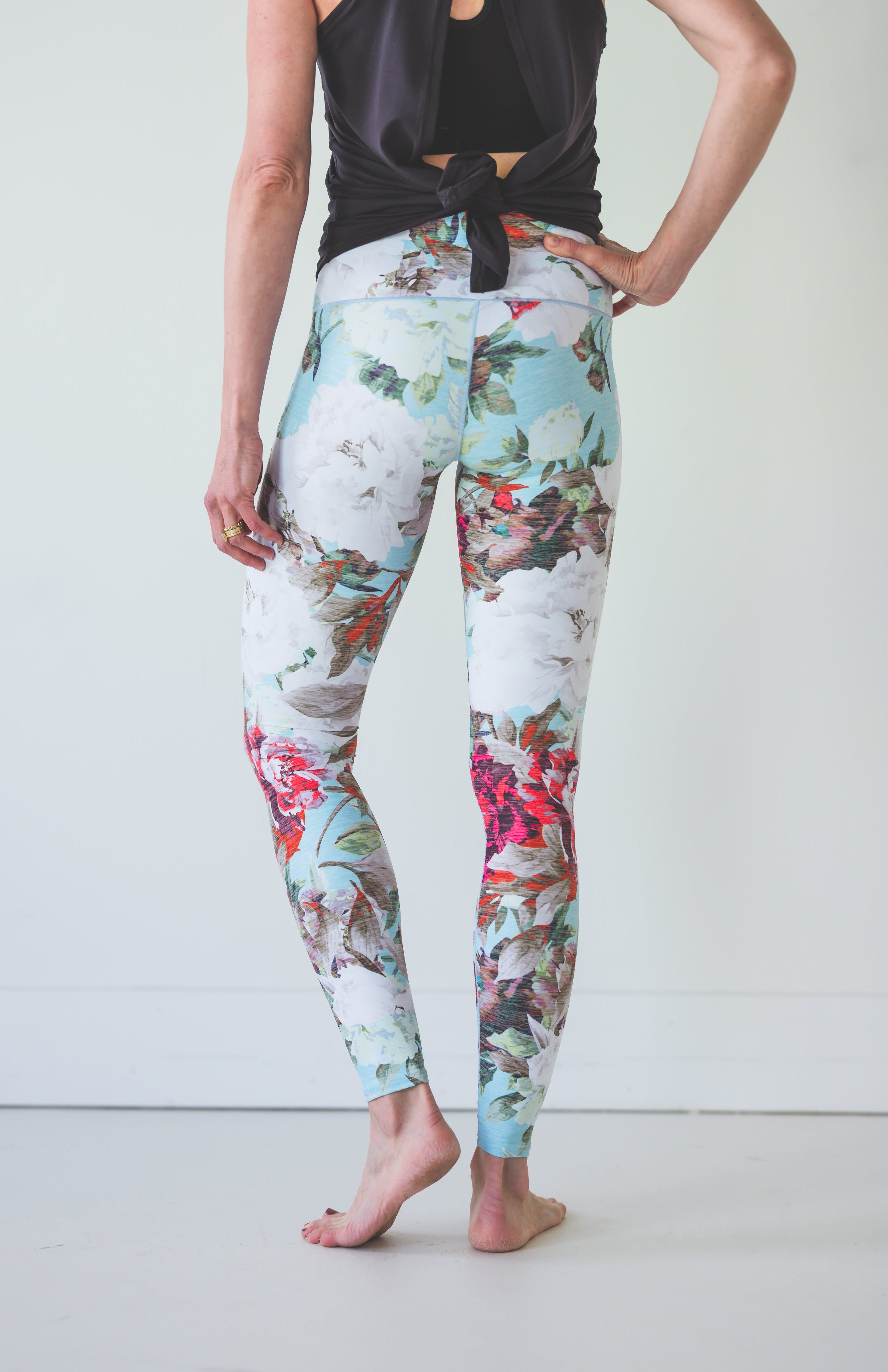 Teal Floral Yoga Pants *FINAL SALE* Colorado Threads Clothing