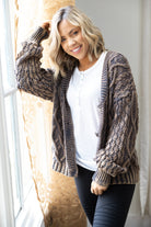 Copper Toned Cable Knit Cardigan Boutique Simplified