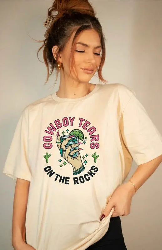 Cowboy Tears on the Rocks Graphic Tee Ocean and 7th