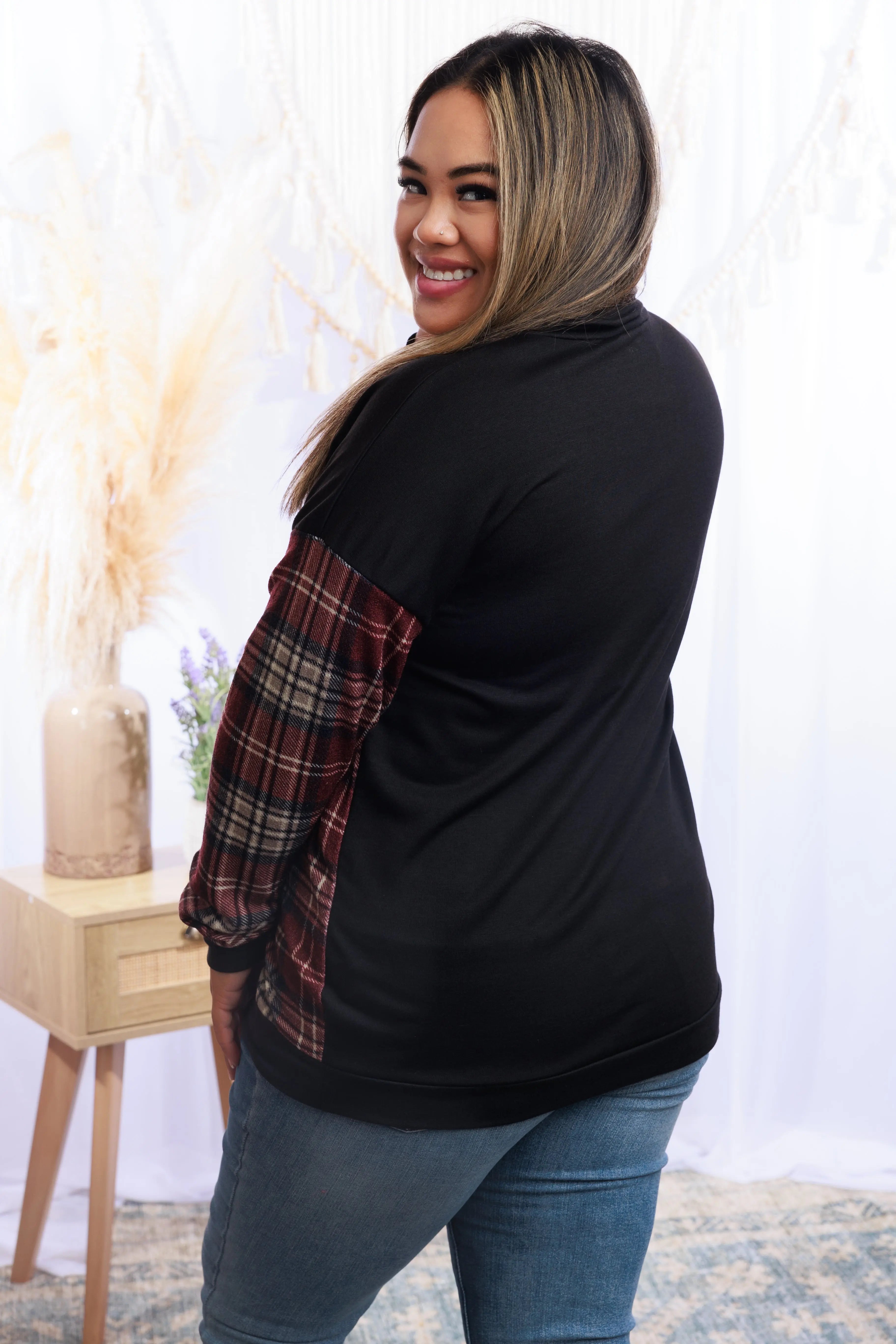 Cozy In Plaid Pullover Boutique Simplified