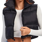 Cropped Stand Collar Puffer Vest  HWWK7NTQPE Casual Chic Boutique