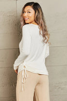 Culture Code Sweet Casual Full Size Long Sleeve Scrunch Detail Top Trendsi