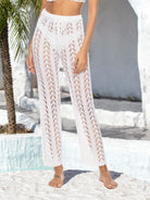 Cutout Drawstring High Waist Swim Pants Trendsi