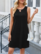 Cutout Round Neck Sleeveless Dress Trendsi