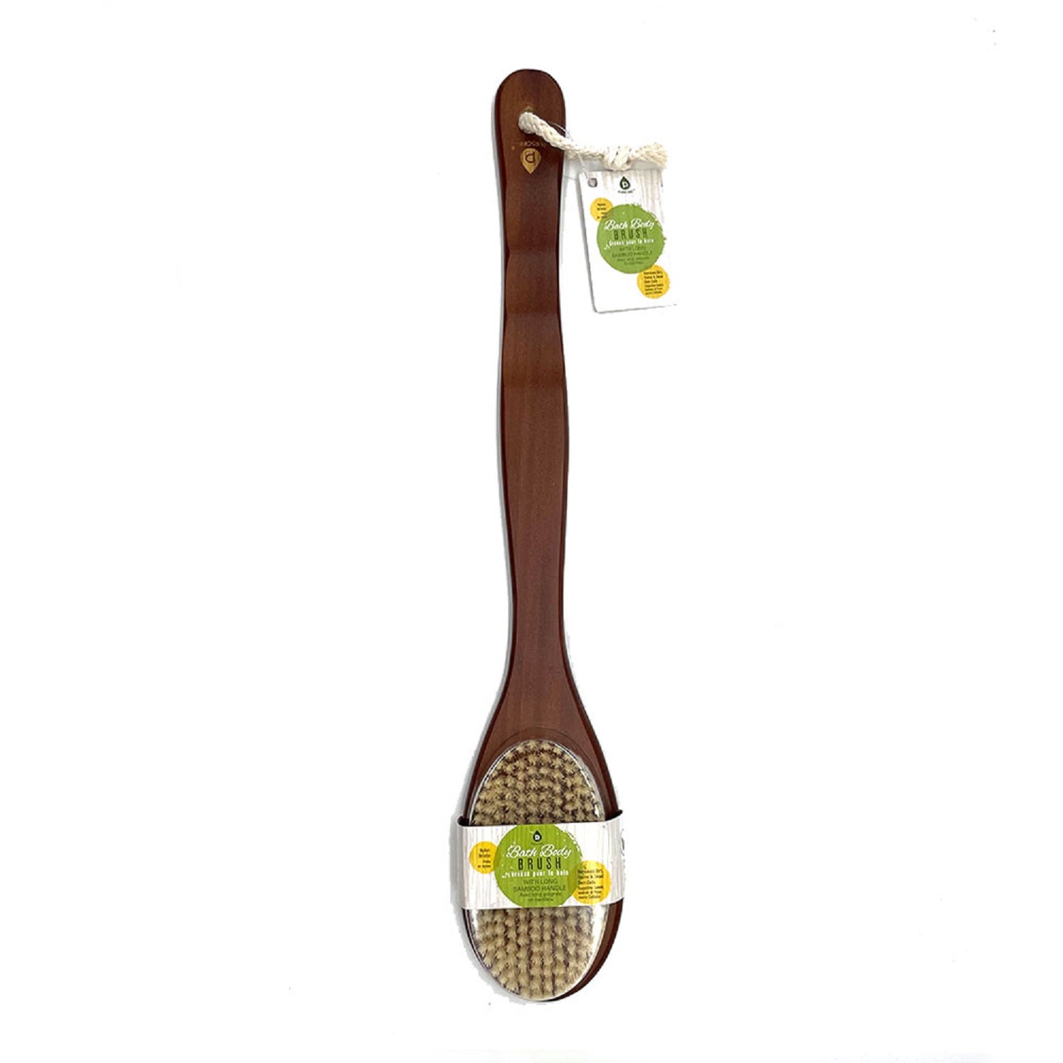 Bath Body Brush With Long Bamboo Handle by Pursonic