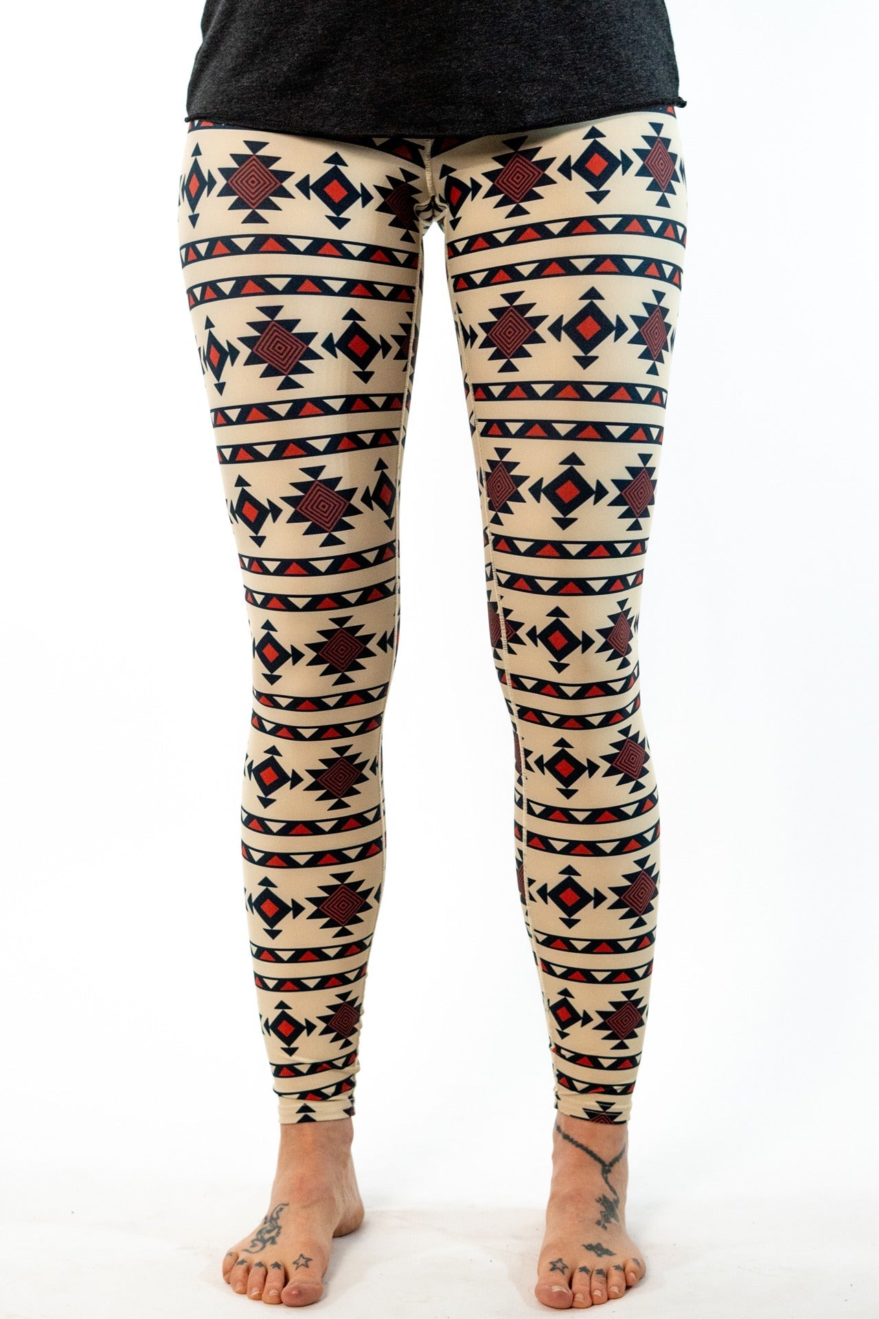 Oatmeal Aztec Yoga Pants *FINAL SALE* Colorado Threads Clothing