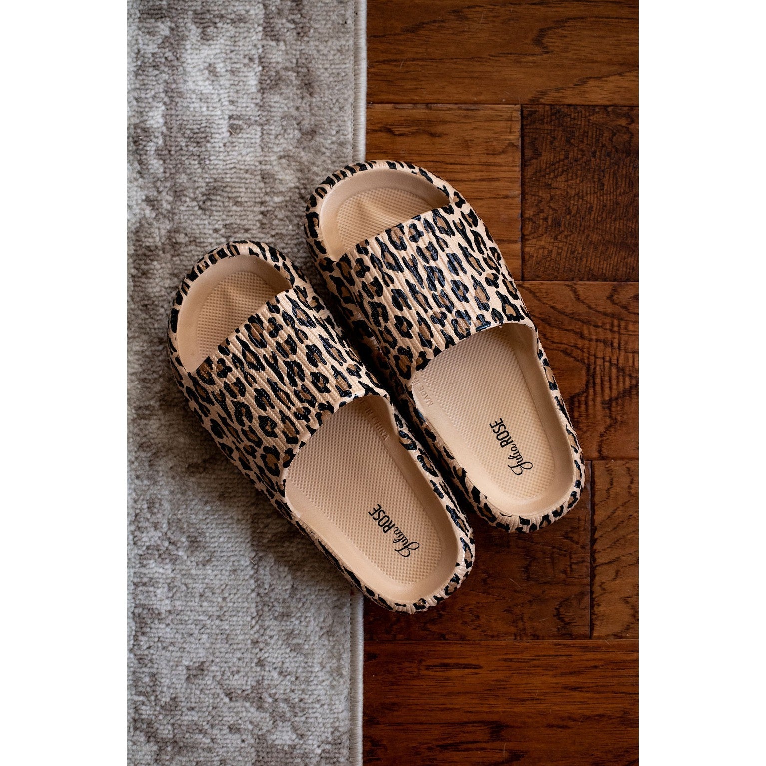 Ready to Ship | Brown Leopard 2.0  Insanely Comfy -Beach or Casual Slides JuliaRoseWholesale
