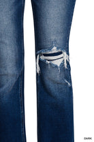 Feeling Empowered Denim Distressed Boot Cut Jeans Zenana