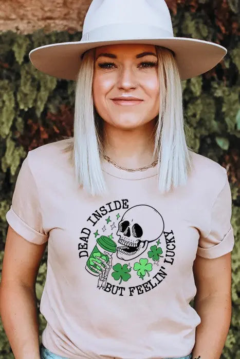 Dead Inside Feelin Lucky Tee Wildberry Waves