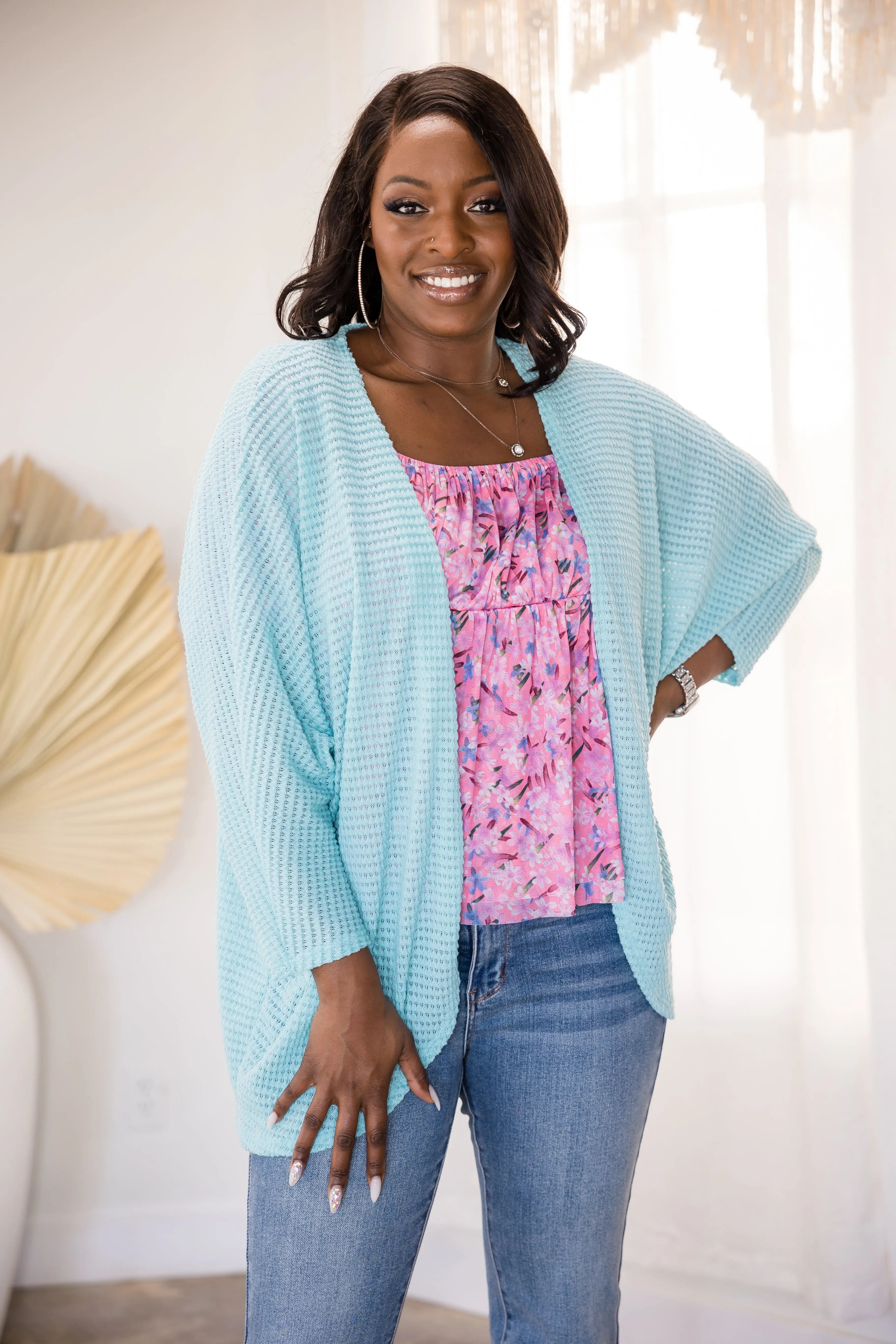 Delightfully Layered Cardigan - Sky Blue Boutique Simplified