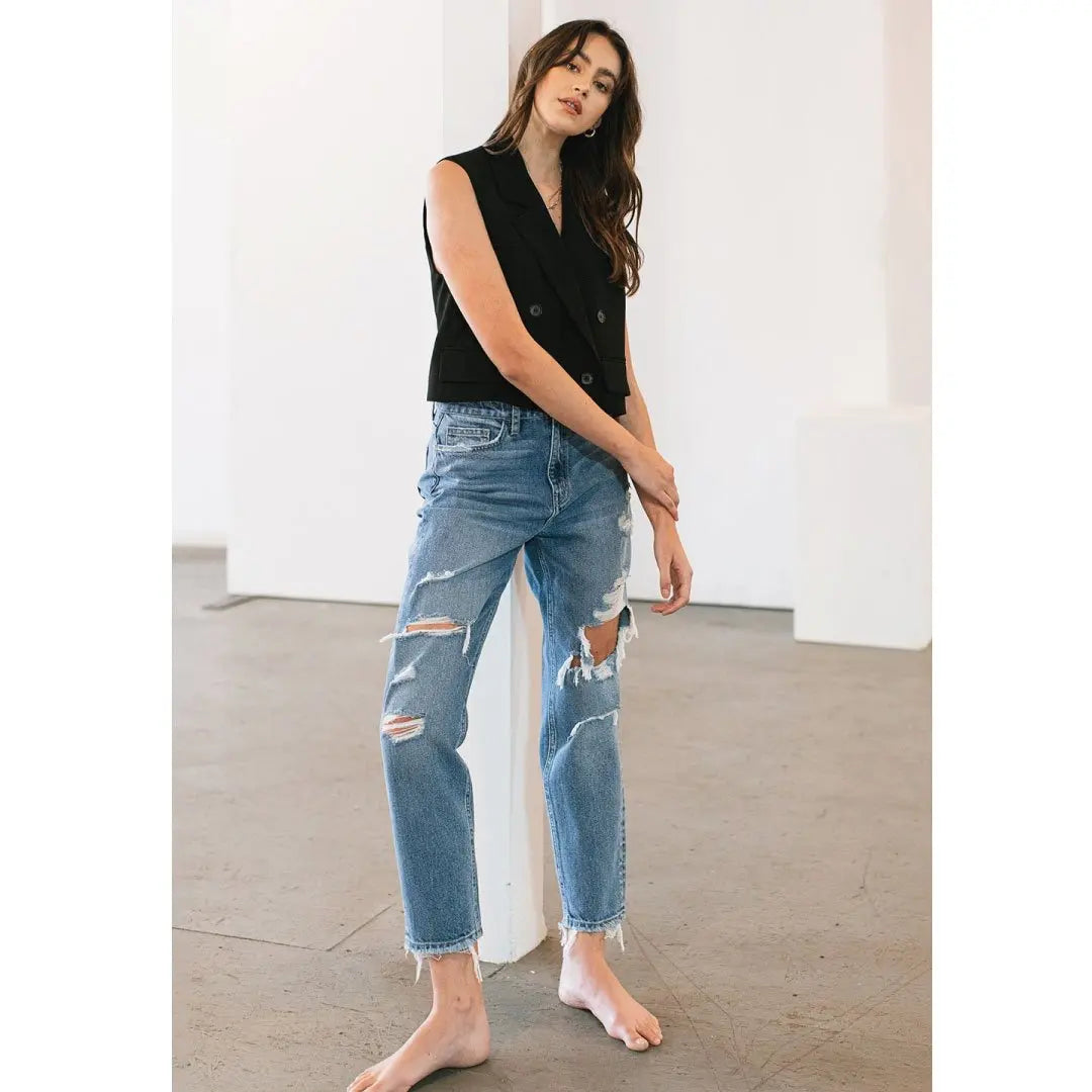 Distressed Mom Jeans |  30 |  Casual Chic Boutique