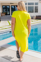 Dolman Sleeve Maxi Dress in Neon Yellow Ave Shops