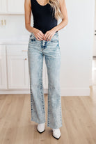 Dory High Waist Mineral Wash Raw Hem Wide Leg Jeans Ave Shops