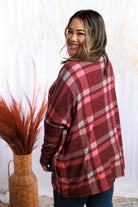 Draped In Plaid Sweater Dolman Boutique Simplified