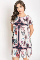 Dream Catcher Print Shift Dress EG fashion