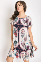 Dream Catcher Print Shift Dress EG fashion