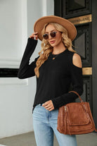 Dropped Shoulder Long Sleeve Blouse Trendsi