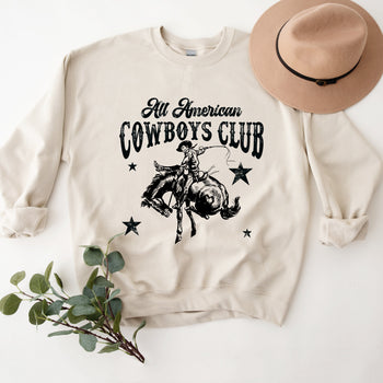 All American Cowboys Club | Sweatshirt Olive and Ivory Retail