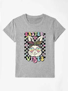 EASTER VIBES Round Neck Short Sleeve T-Shirt Trendsi