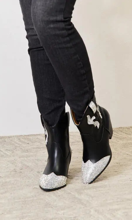 East Lion Corp Rhinestone Pointed  Boots Trendsi