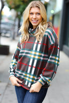 Embrace The Joy Multicolor Plaid Turtleneck Sweater CY Fashion