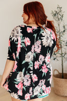 Essential Blouse in Black Floral Ave Shops