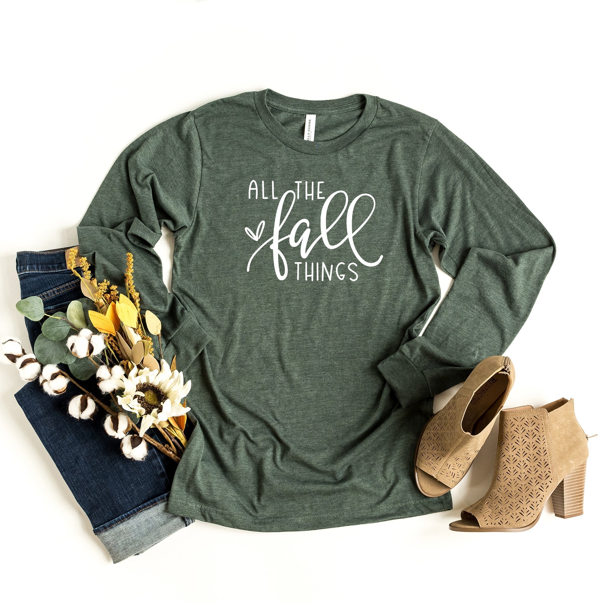 All The Fall Things | Long Sleeve Crew Neck Olive and Ivory Retail