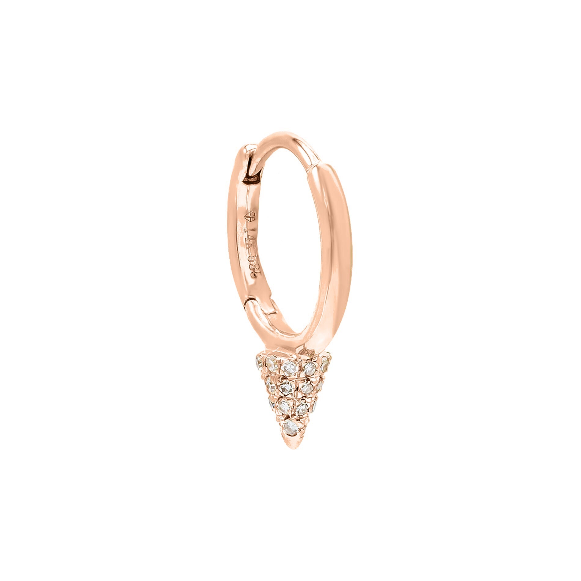 Diamond Point Huggie Earring 14K