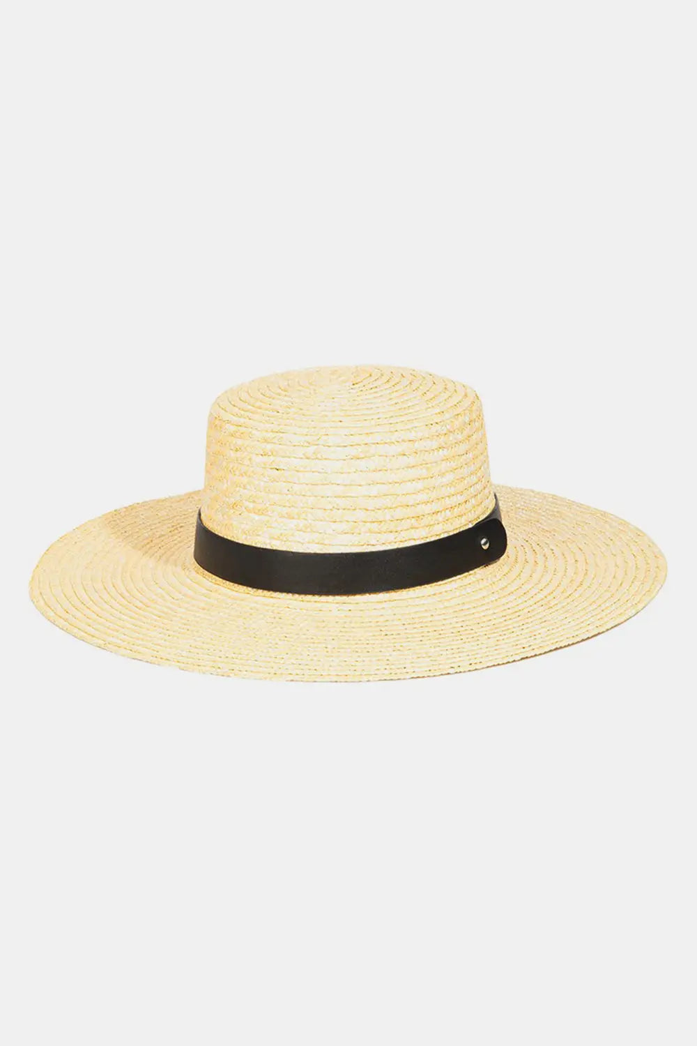Fame Flat Brim Straw Weave Hat Trendsi