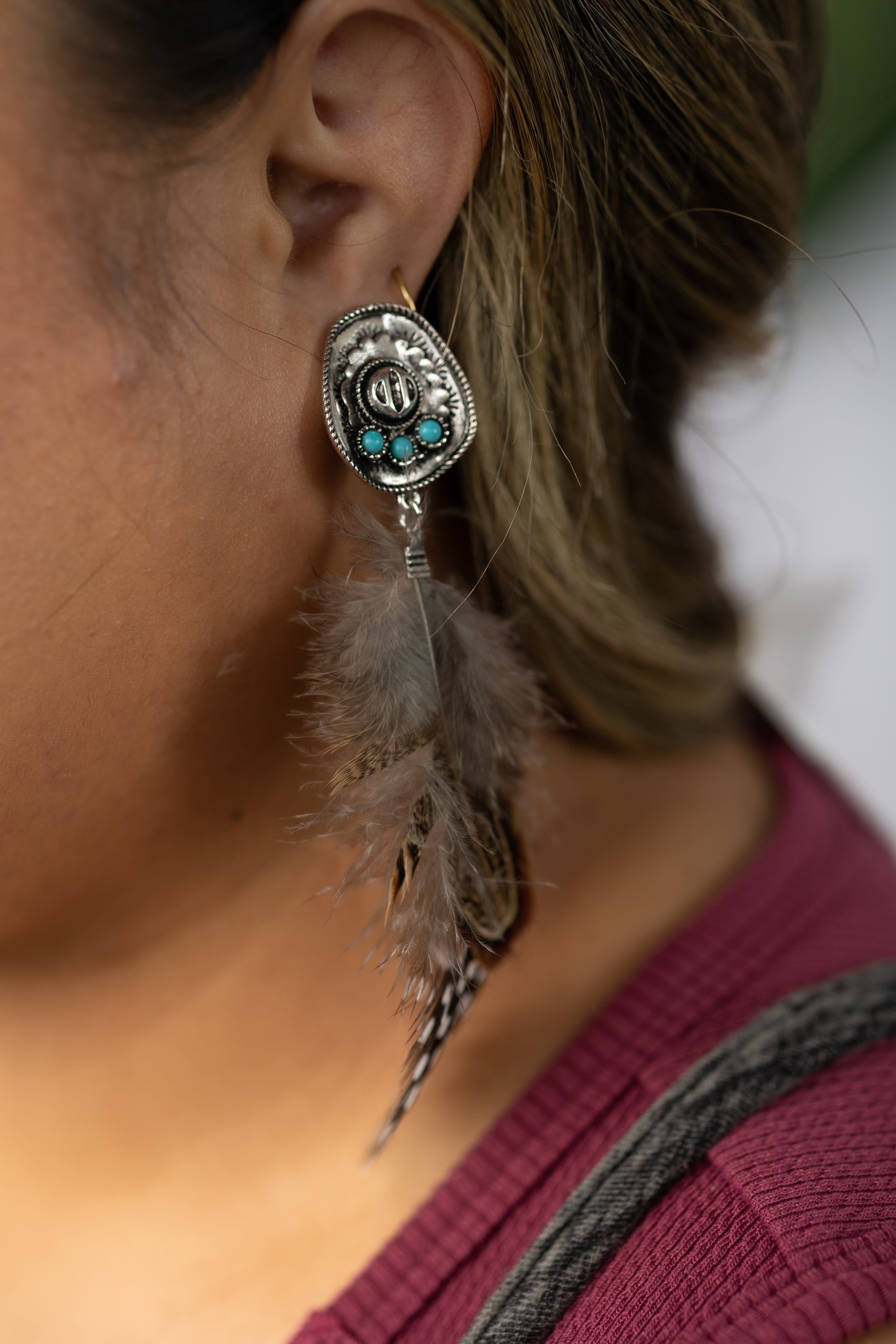 Feather Drop Earrings Accessories Boutique Simplified
