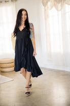 Feminine Touch Midi Dress - Black Boutique Simplified