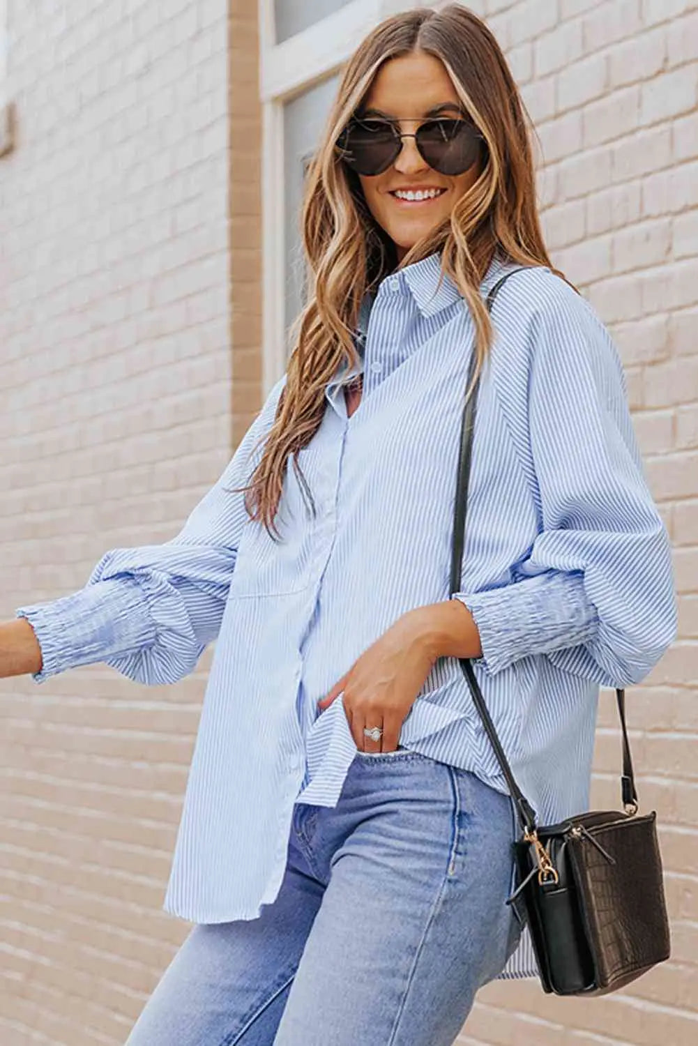 Fernanda Lantern Sleeve Shirt |   |  Casual Chic Boutique